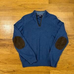 Vineyard vines 1/4 zip sweater with suede elbow patches size small